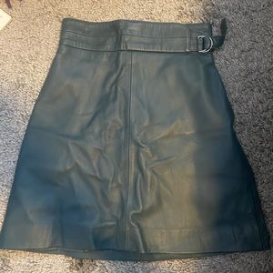 COPY - French Connection Green Leather Mini SkirT NWT